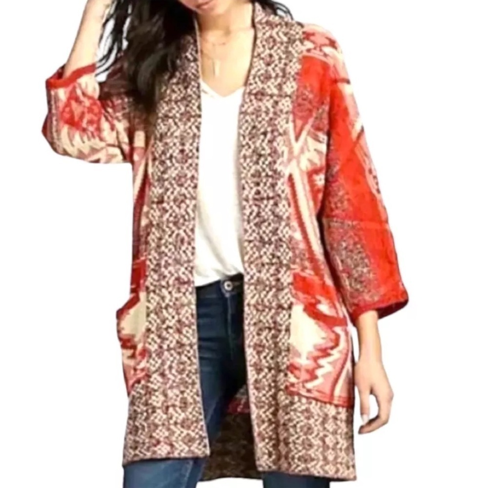 Lucky Brand Cardigan Size XS / S Sedona Western Open Front Aztec Boho Cabincore